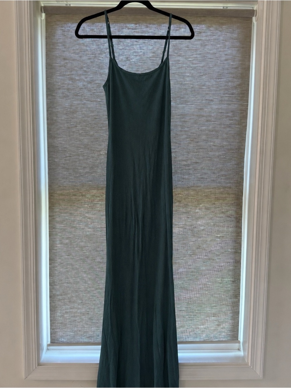 Skims Soft Ribbed Lounge Maxi Dress Dark Green Teal